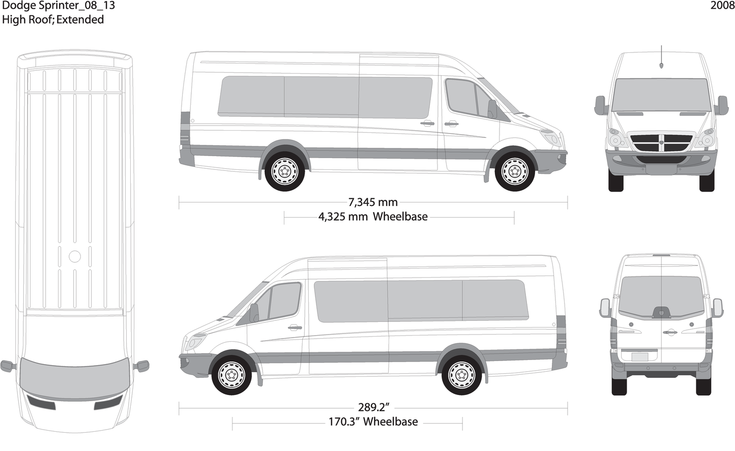 2008 Dodge Sprinter V14 Vehicle Wrap Template