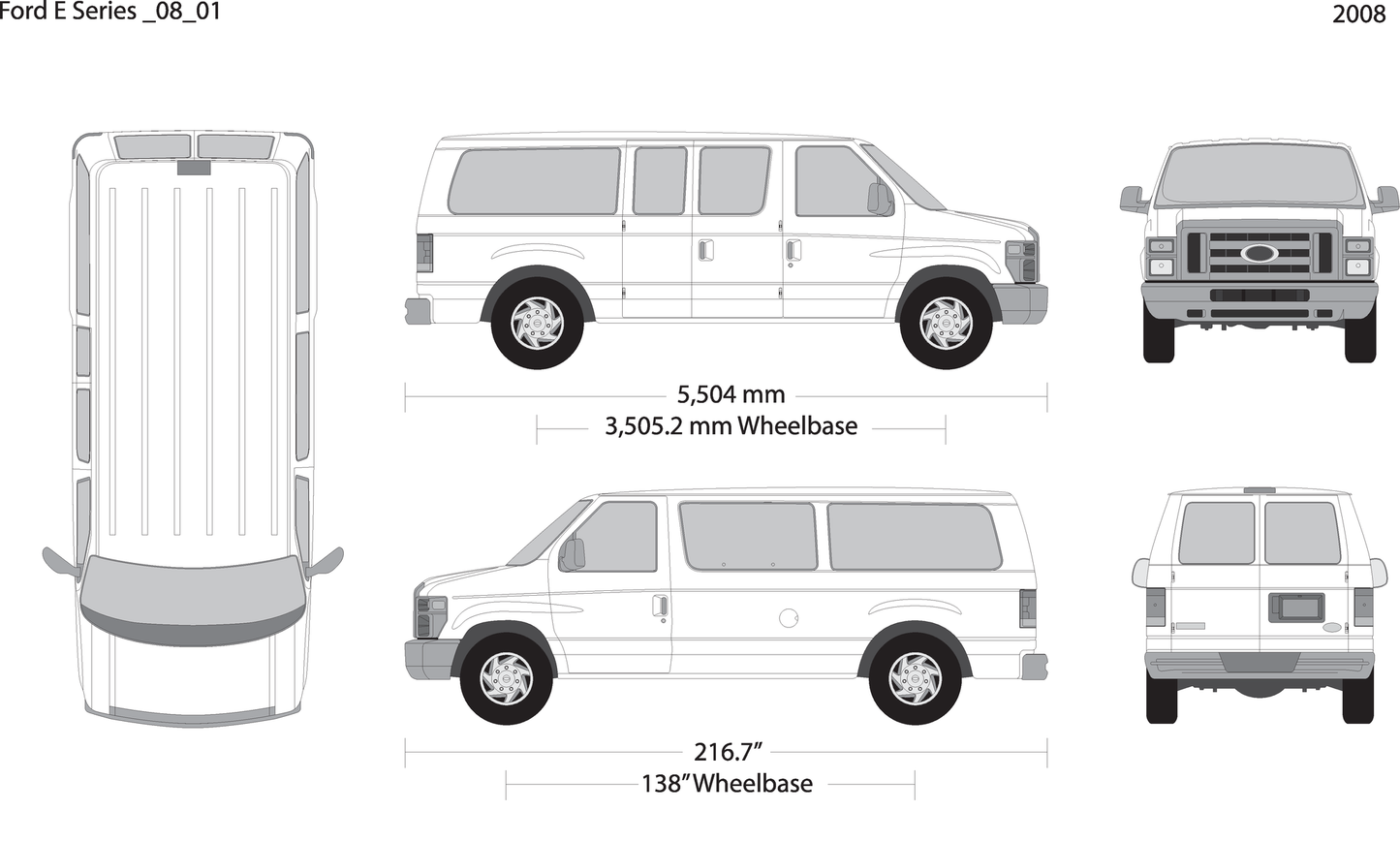 2008 Ford E Series V01 Vehicle Wrap Template