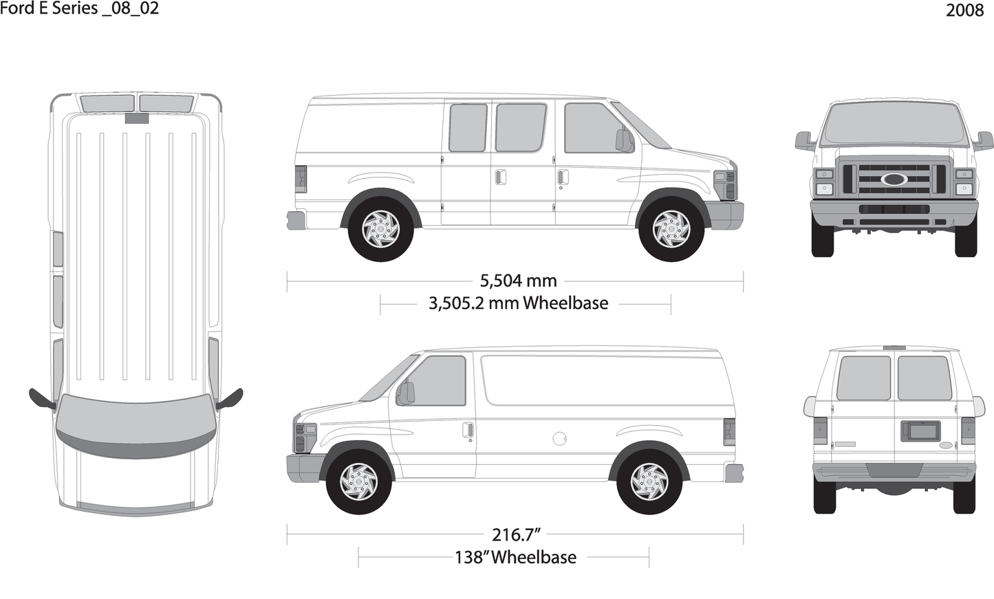 2008 Ford E Series V02 Vehicle Wrap Template