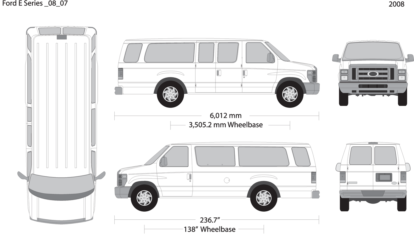 2008 Ford E Series V07 Vehicle Wrap Template