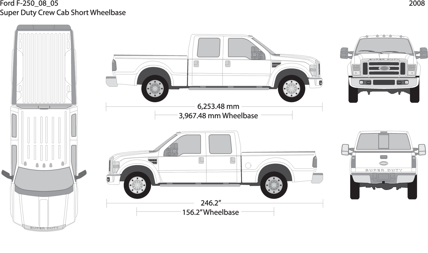 2008 Ford F 250 V05 Vehicle Wrap Template