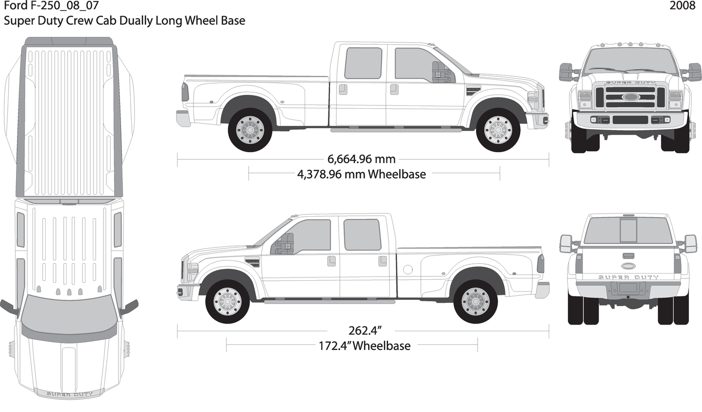 2008 Ford F 250 V07 Vehicle Wrap Template