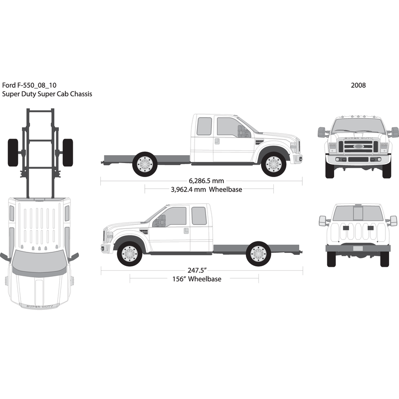 2008 Ford F 550 V10 Vehicle Wrap Template