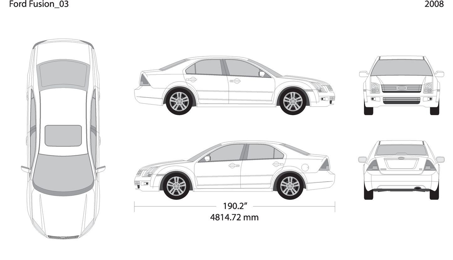 2008 Ford Fusion V03 Vehicle Wrap Template