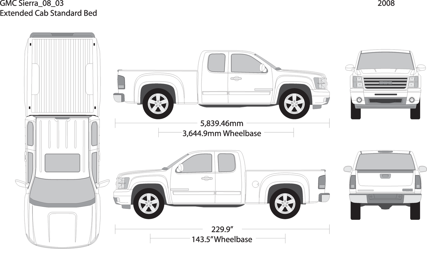 2008 Gmc Sierra 1500 V03 Vehicle Wrap Template