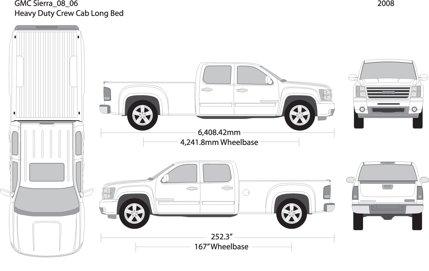 2008 Gmc Sierra 2500 3500 Hd V06 Vehicle Wrap Template