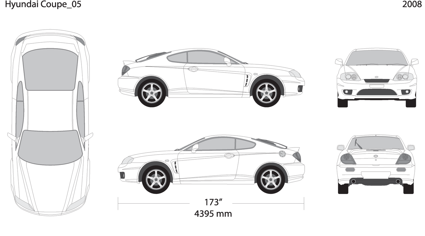 2008 Hyundai Coupe V05 Vehicle Wrap Template