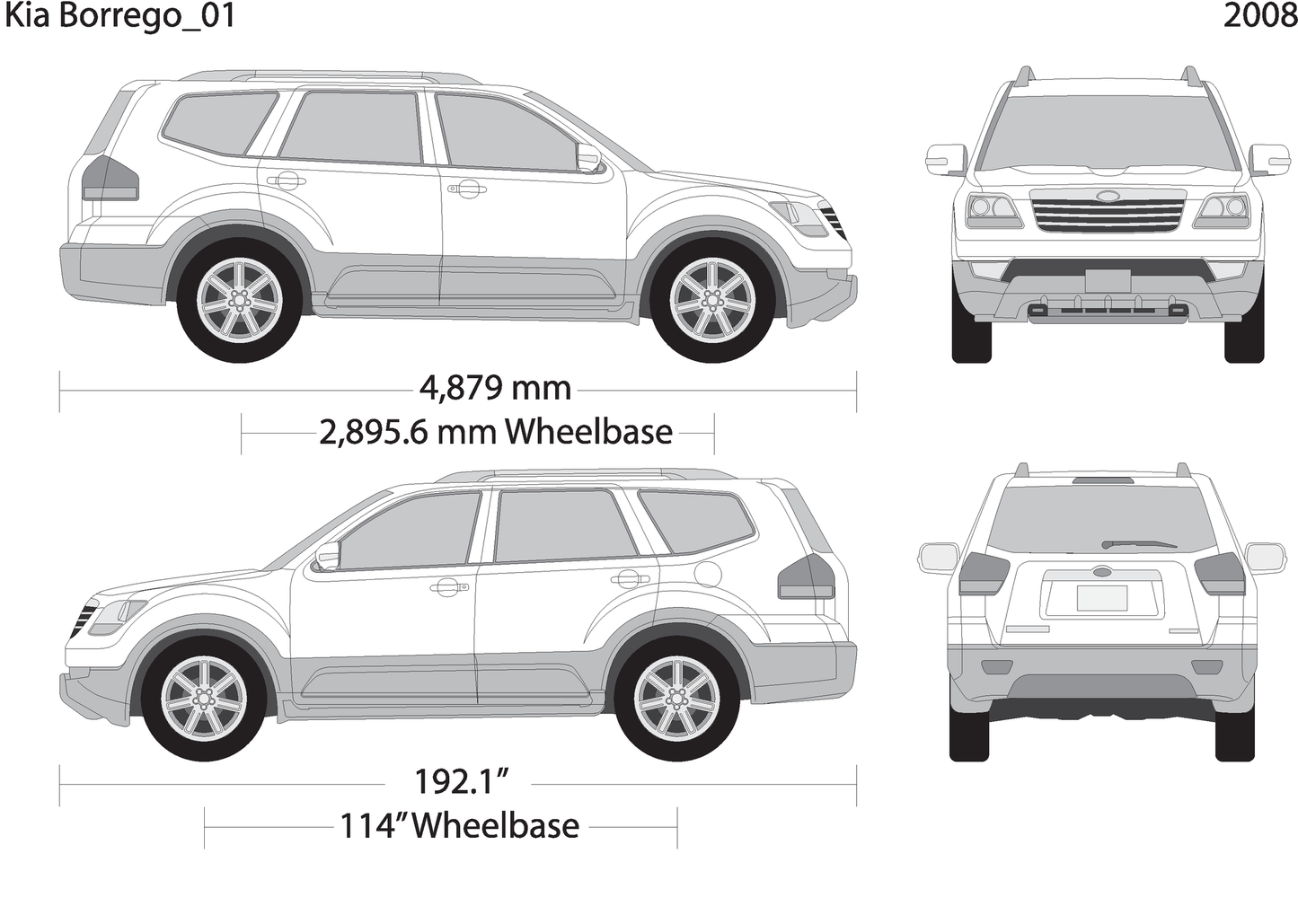 2008 Kia Borrego V01 Vehicle Wrap Template