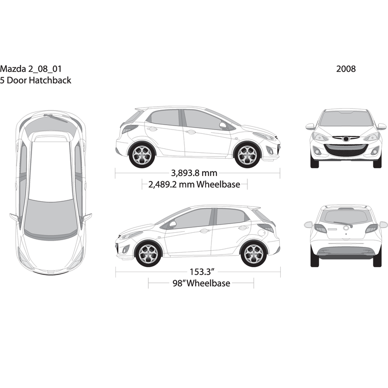 2008 Mazda Mazda 2 V01 Vehicle Wrap Template