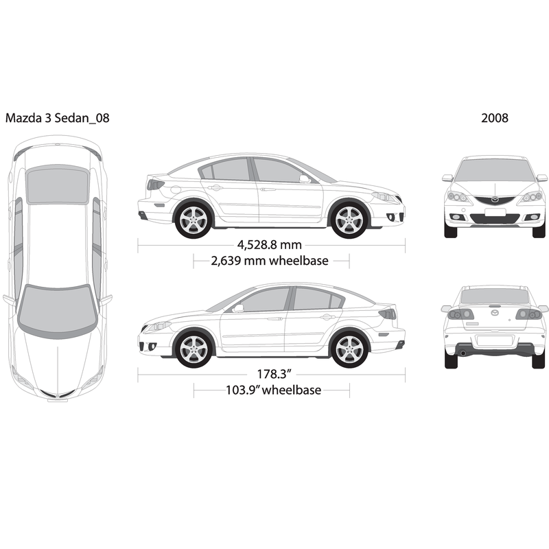 2008 Mazda Mazda 3 Sedan V02 Vehicle Wrap Template