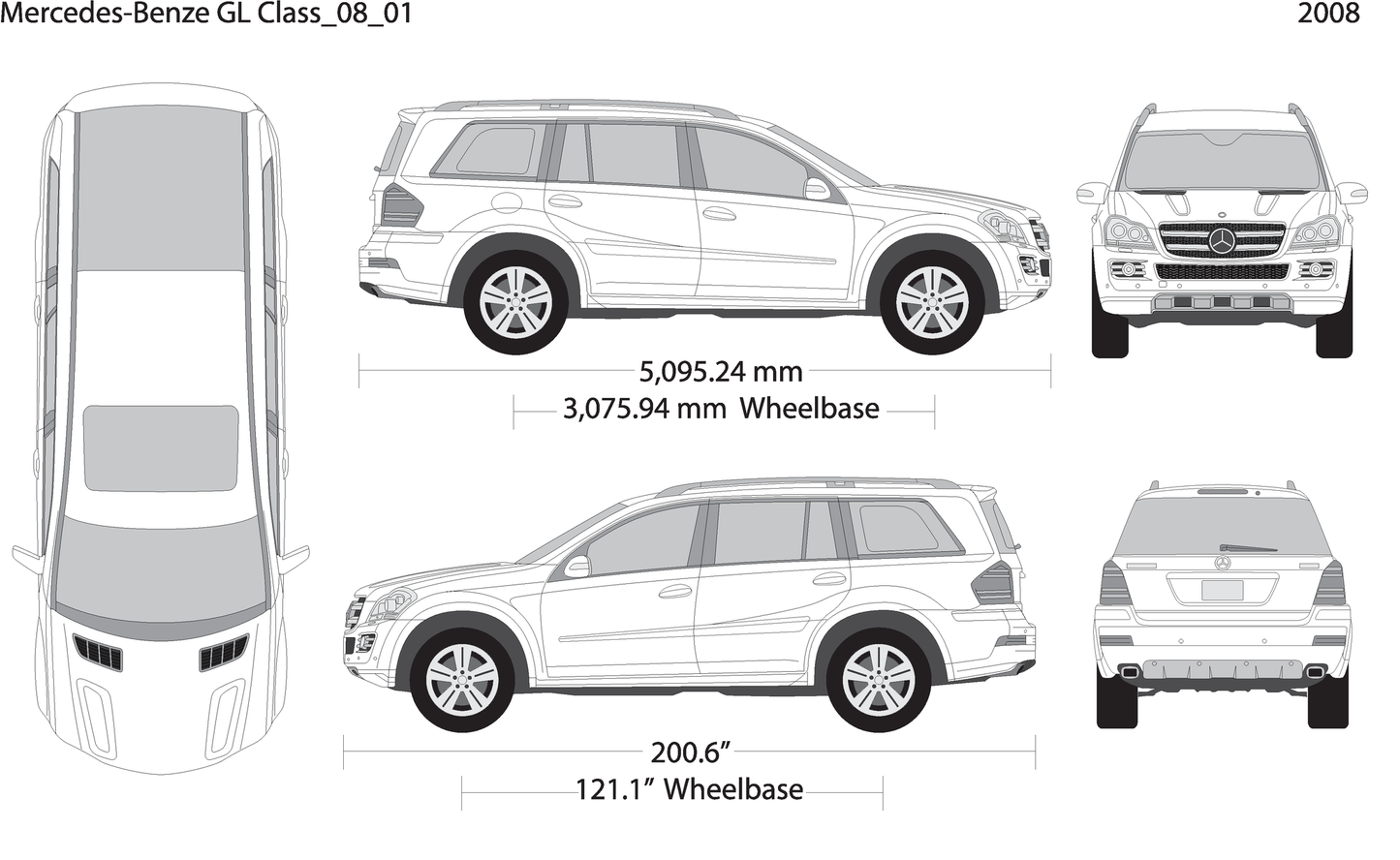2008 Mercedes Gl Class V01 Vehicle Wrap Template
