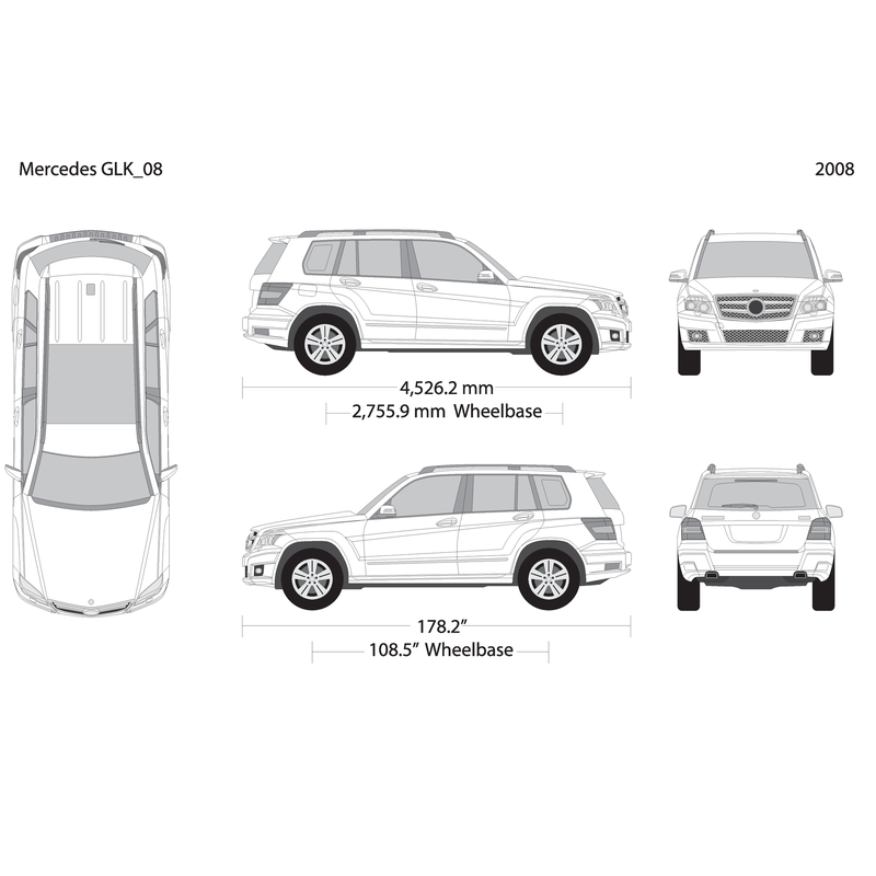 2008 Mercedes Glk V08 Vehicle Wrap Template