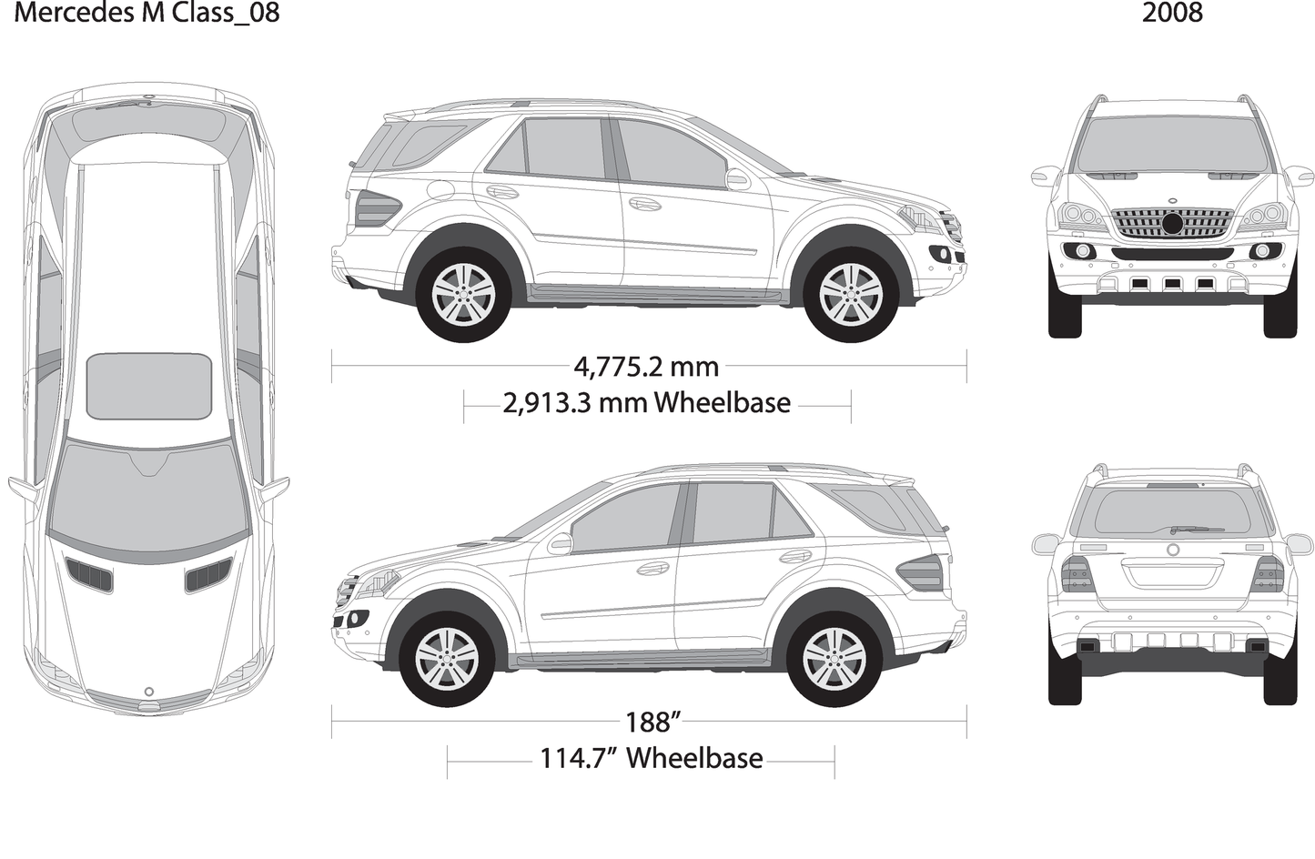 2008 Mercedes M Class V08 Vehicle Wrap Template