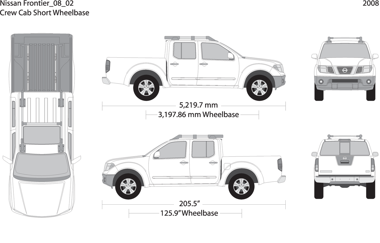 2008 Nissan Frontier Front V02 Vehicle Wrap Template