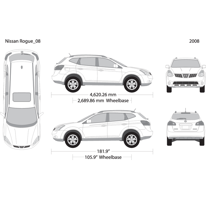 2008 Nissan Rogue V08 Vehicle Wrap Template