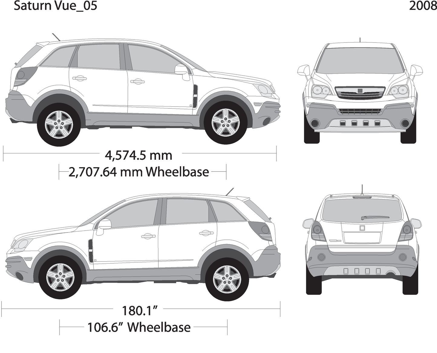 2008 Saturn Vue V05 Vehicle Wrap Template