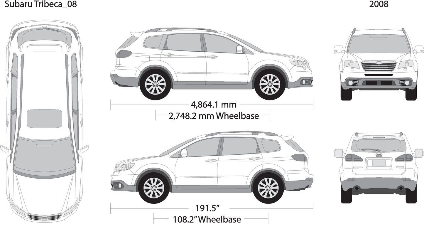 2008 Subaru Tribeca V08 Vehicle Wrap Template