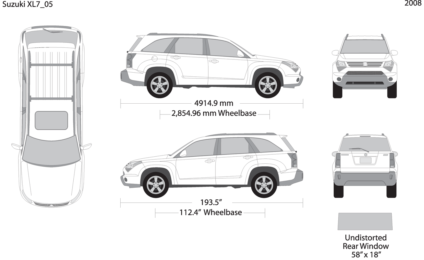 2008 Suzuki Xl7 V05 Vehicle Wrap Template