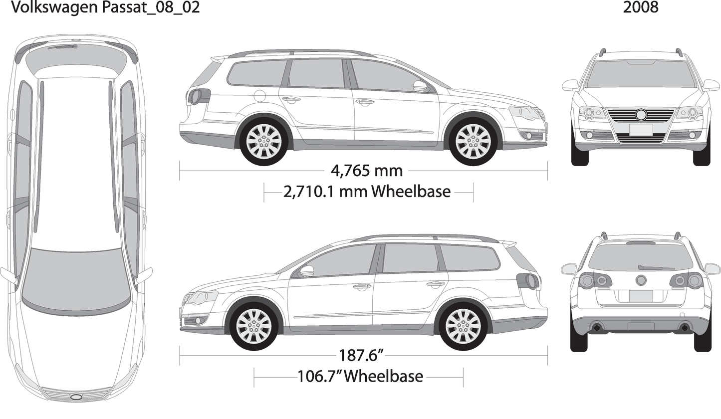 2008 Volkswagen Passat V02 Vehicle Wrap Template