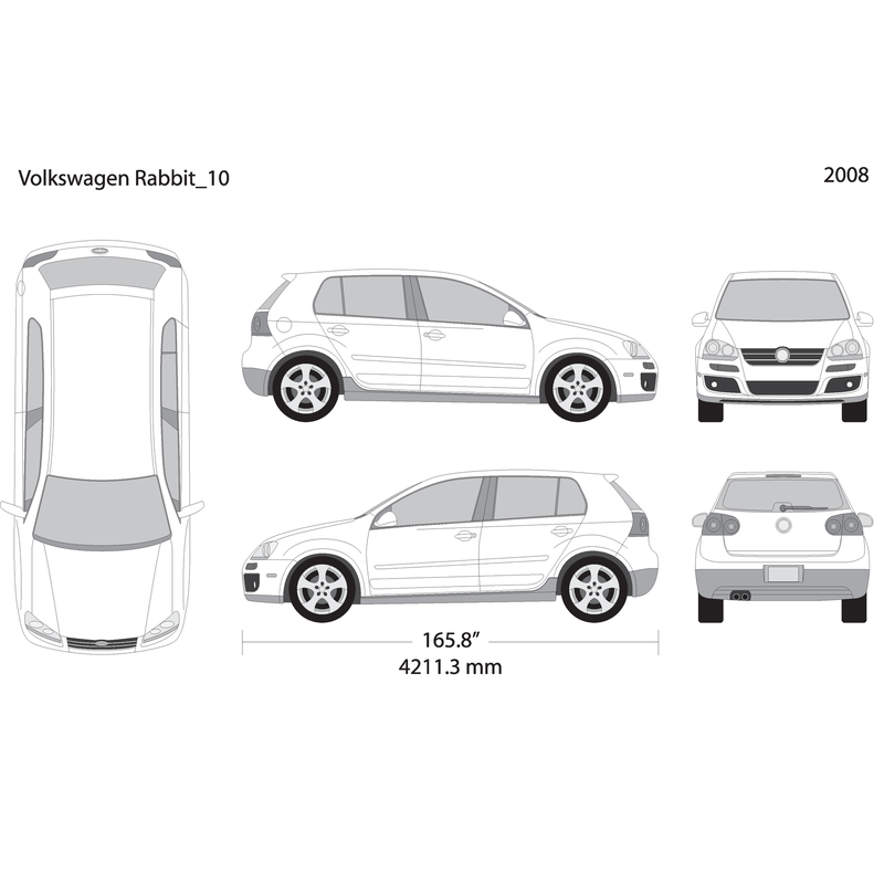 2008 Volkswagen Rabbit V10 Vehicle Wrap Template