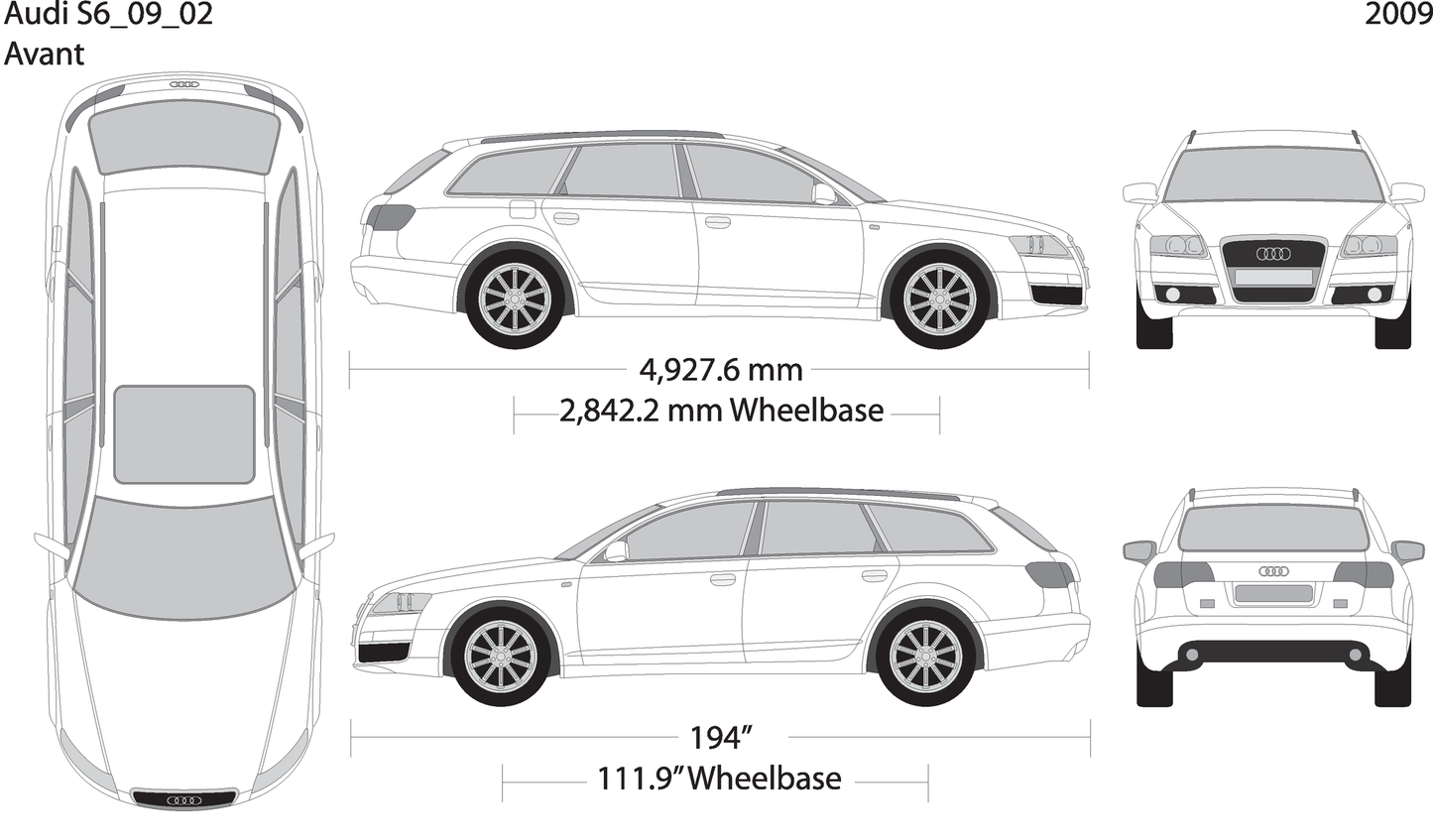 2009 Audi S6 V02 Vehicle Wrap Template