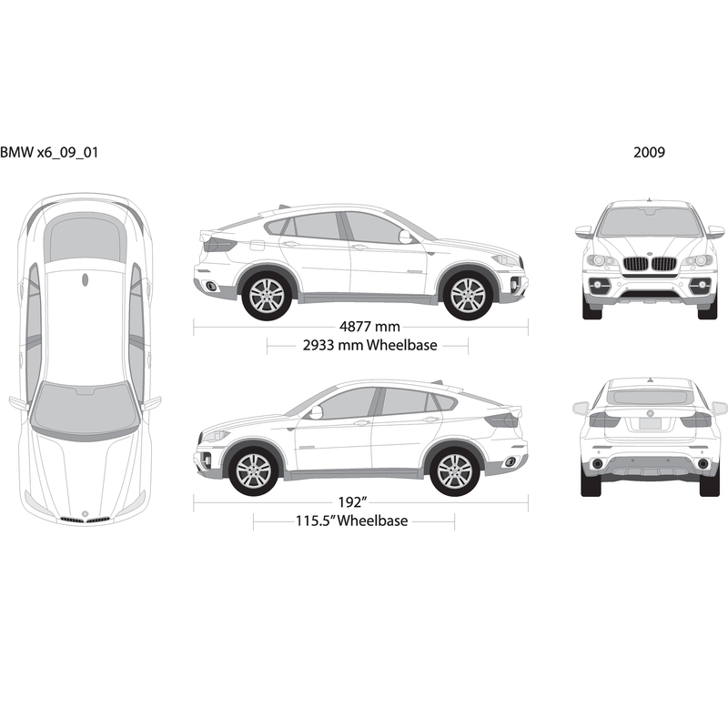 2009 Bmw X6 V09 Vehicle Wrap Template