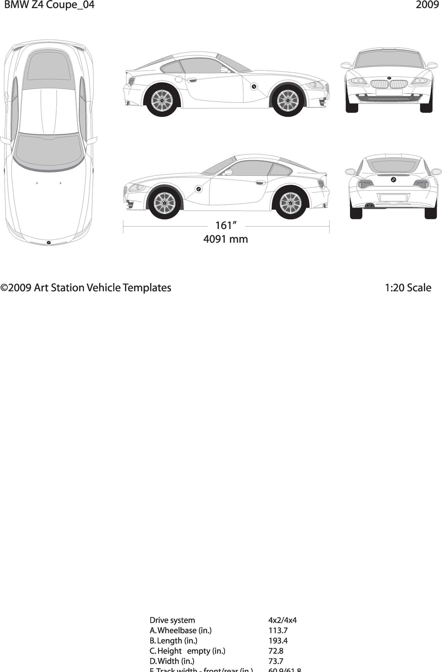 2009 Bmw Z4 V04 Vehicle Wrap Template