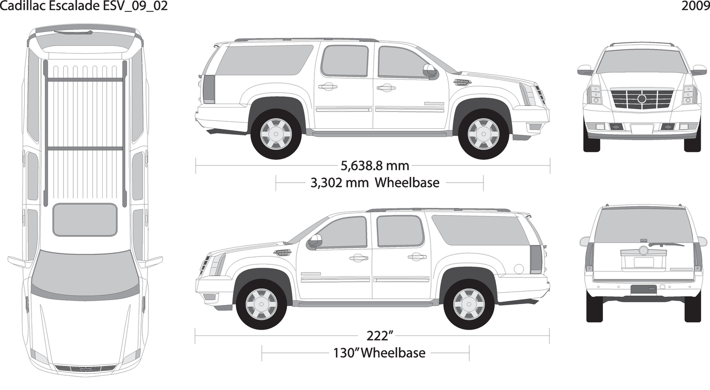 2009 Cadillac Escalade V02 Vehicle Wrap Template