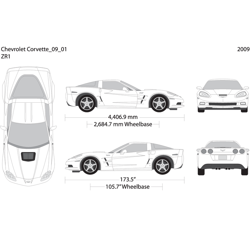 2009 Chevy Corvette V01 Vehicle Wrap Template