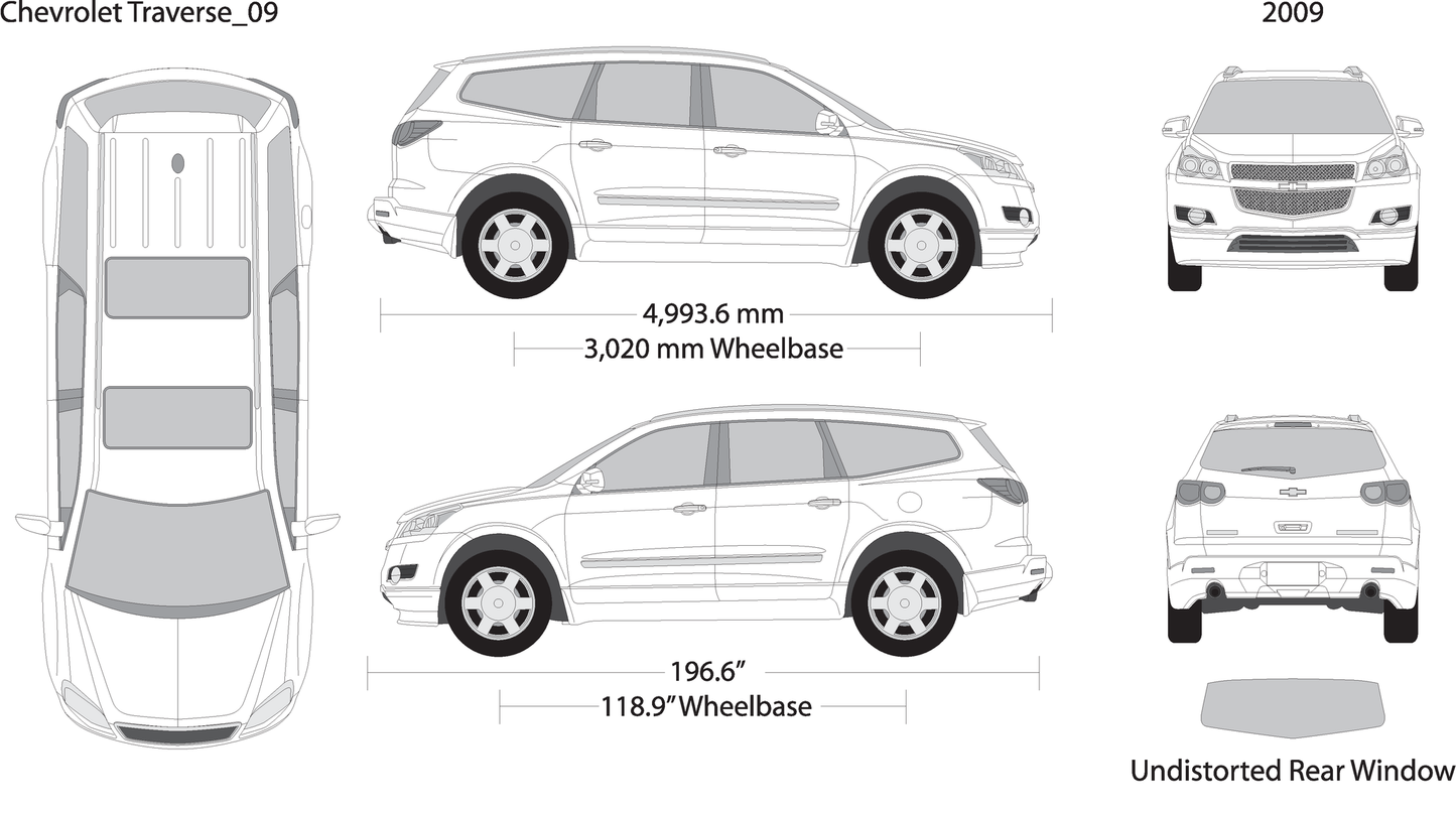 2009 Chevy Traverse V09 Vehicle Wrap Template