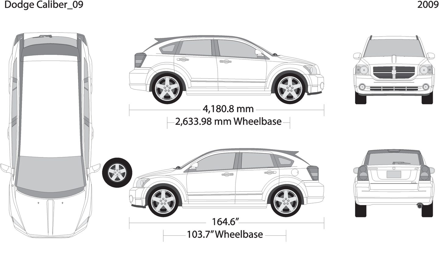 2009 Dodge Caliber V09 Vehicle Wrap Template