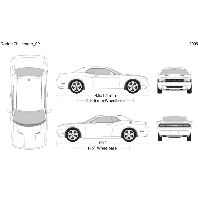 2009 Dodge Challenger V09 Vehicle Wrap Template