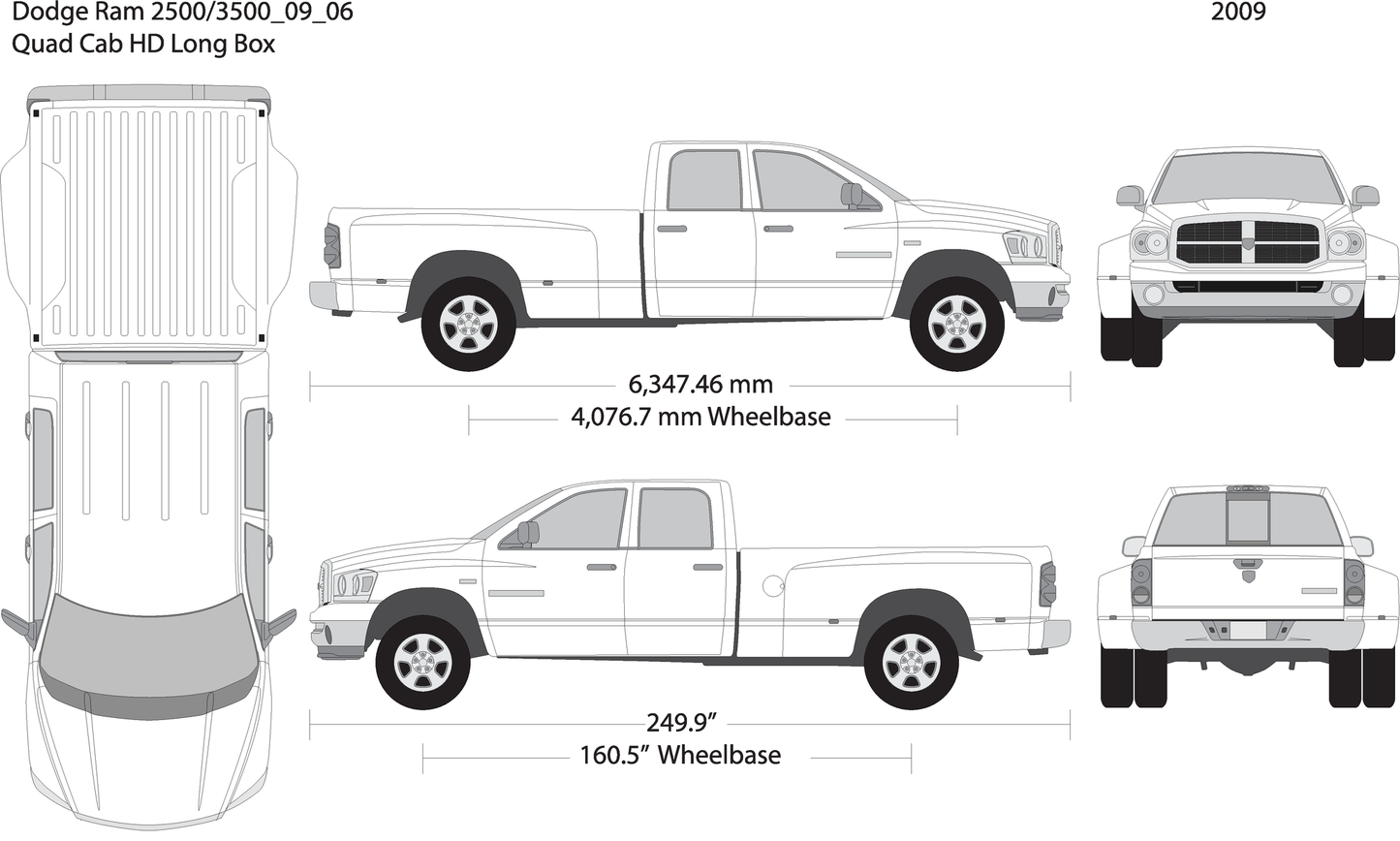 2009 Dodge Ram 2500 3500 V06 Vehicle Wrap Template