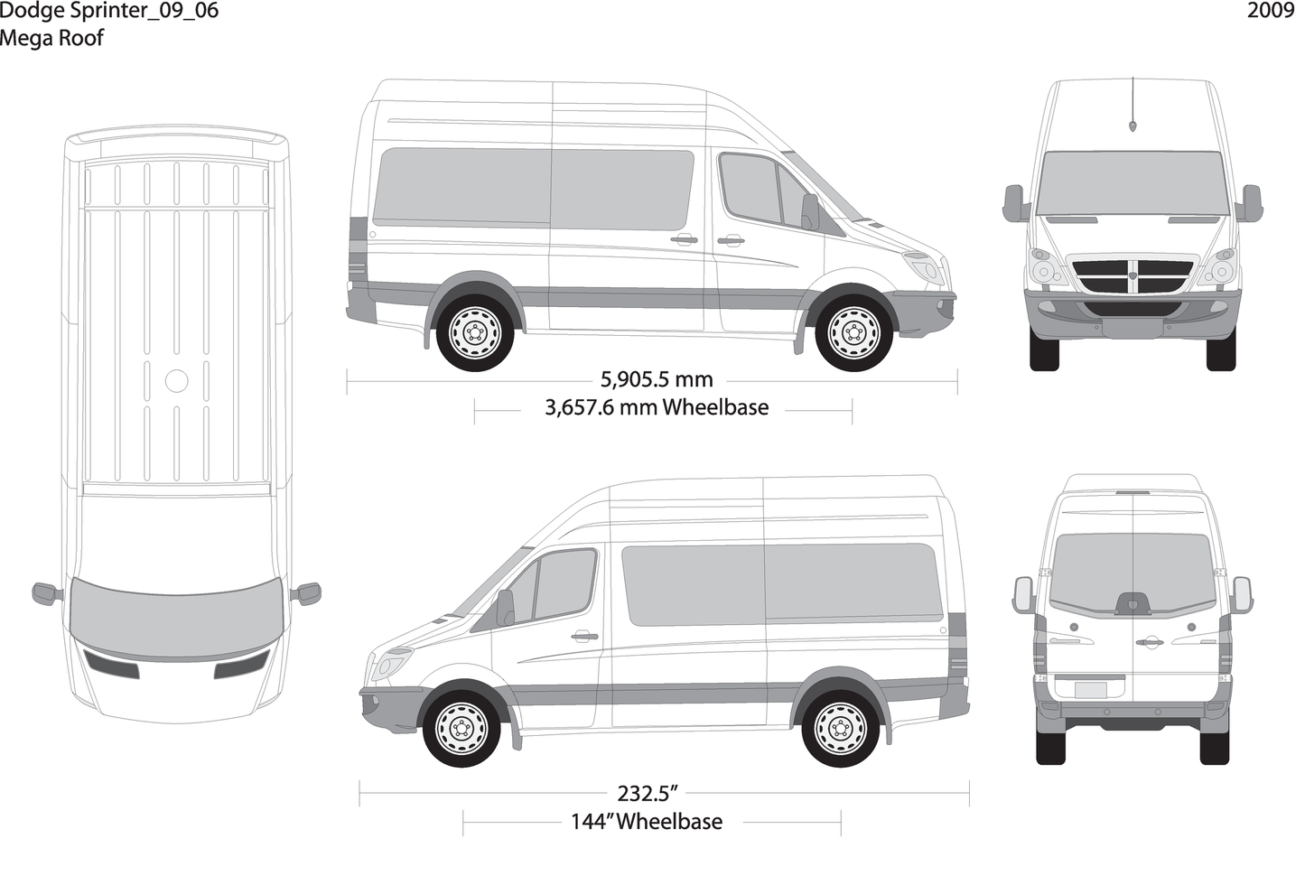 2009 Dodge Sprinter V06 Vehicle Wrap Template