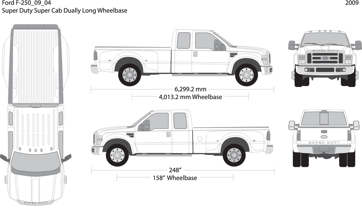 2009 Ford F 250 V04 Vehicle Wrap Template