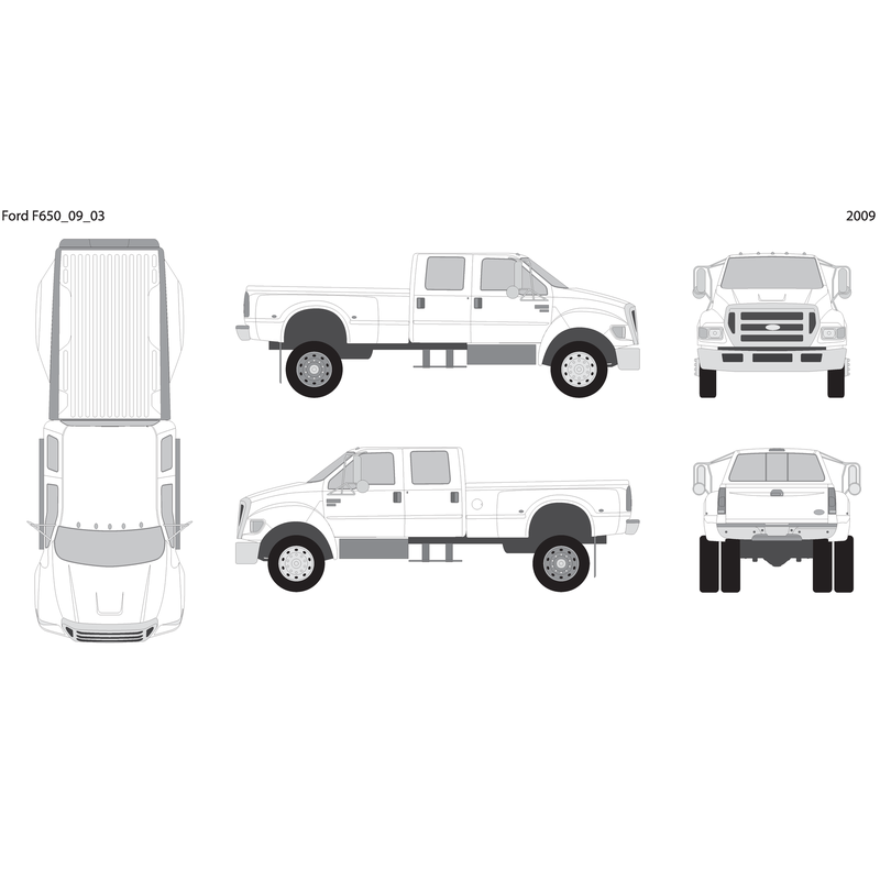 2009 Ford F 650 V03 Vehicle Wrap Template