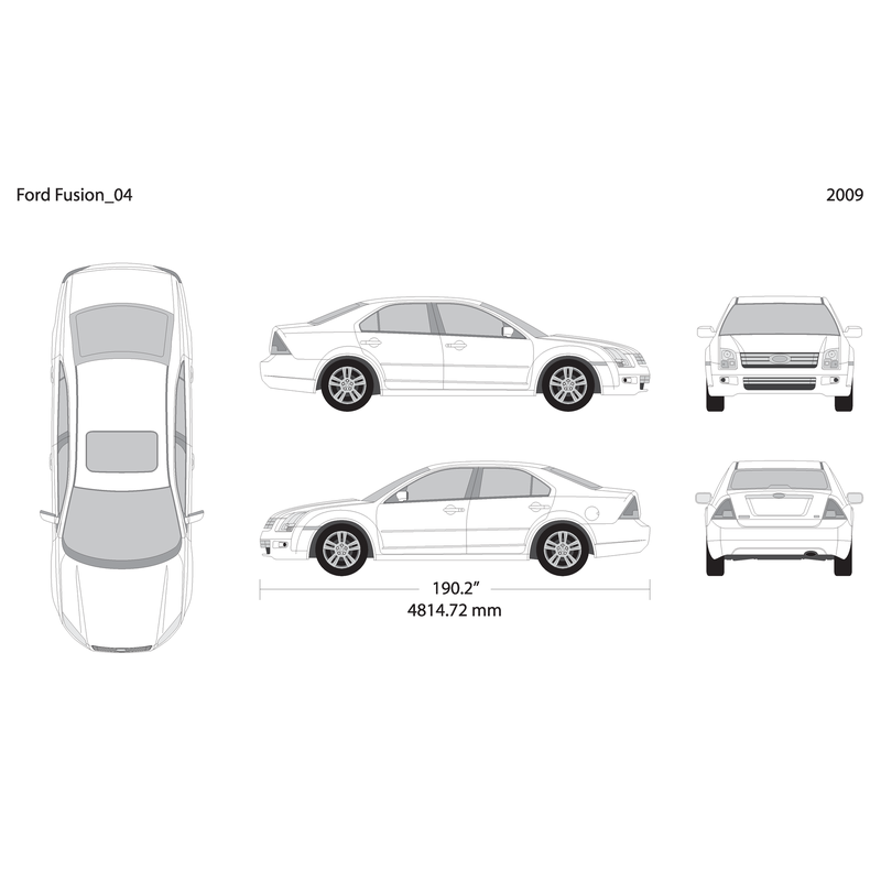 2009 Ford Fusion V04 Vehicle Wrap Template