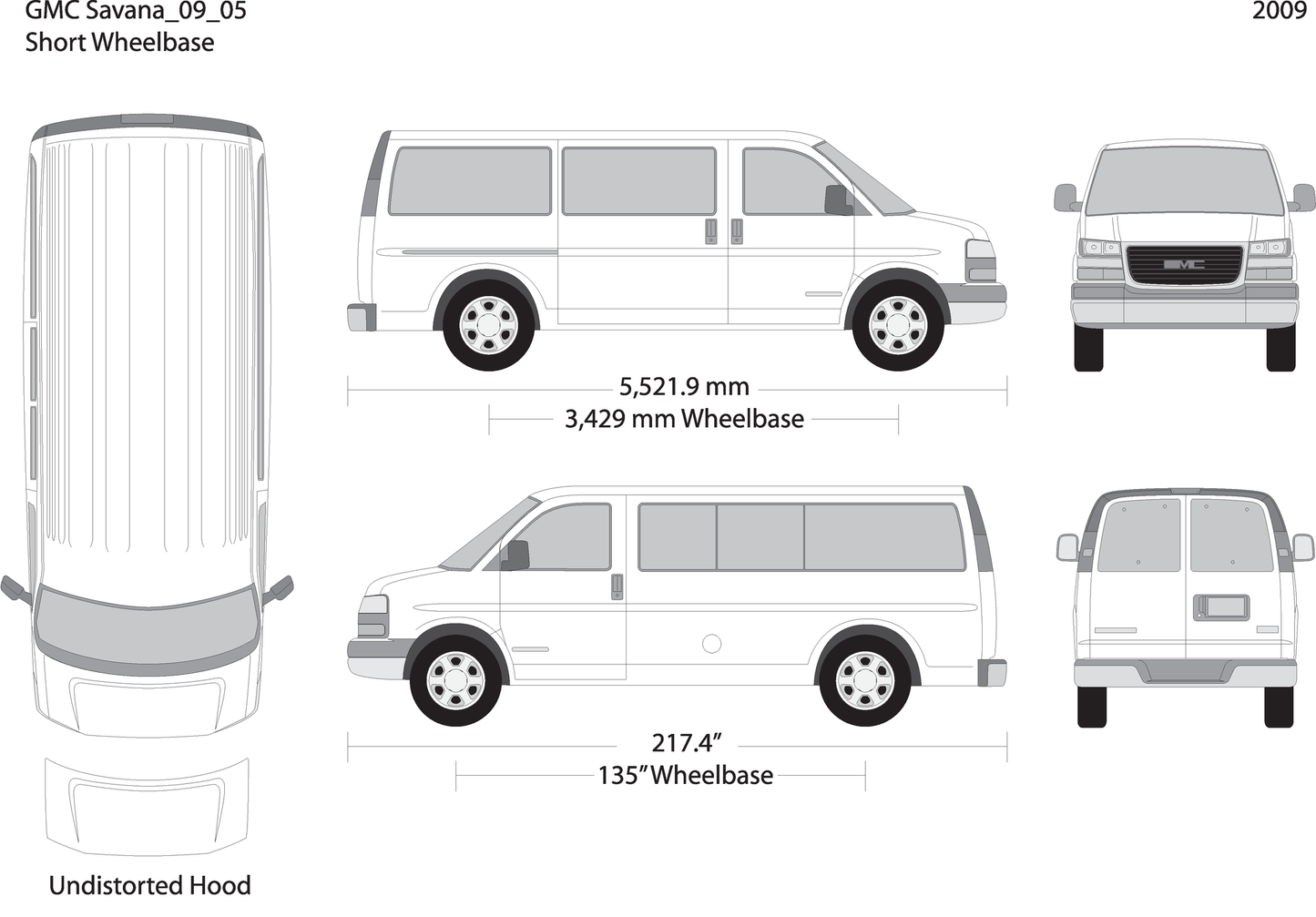2009 Gmc Savana V05 Vehicle Wrap Template