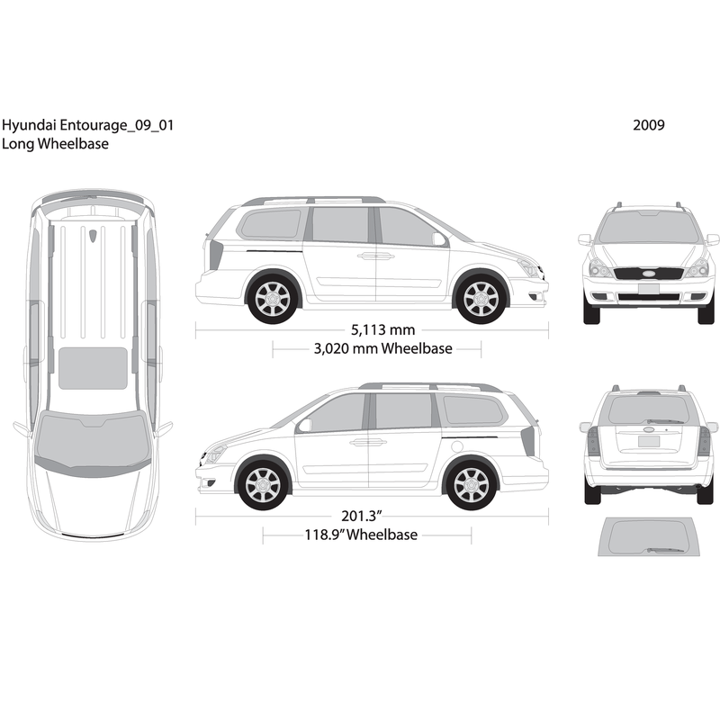 2009 Hyundai Entourage V01 Vehicle Wrap Template