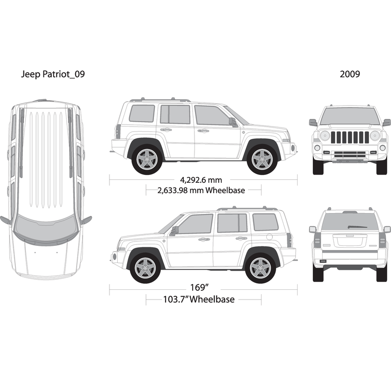2009 Jeep Patriot V09 Vehicle Wrap Template
