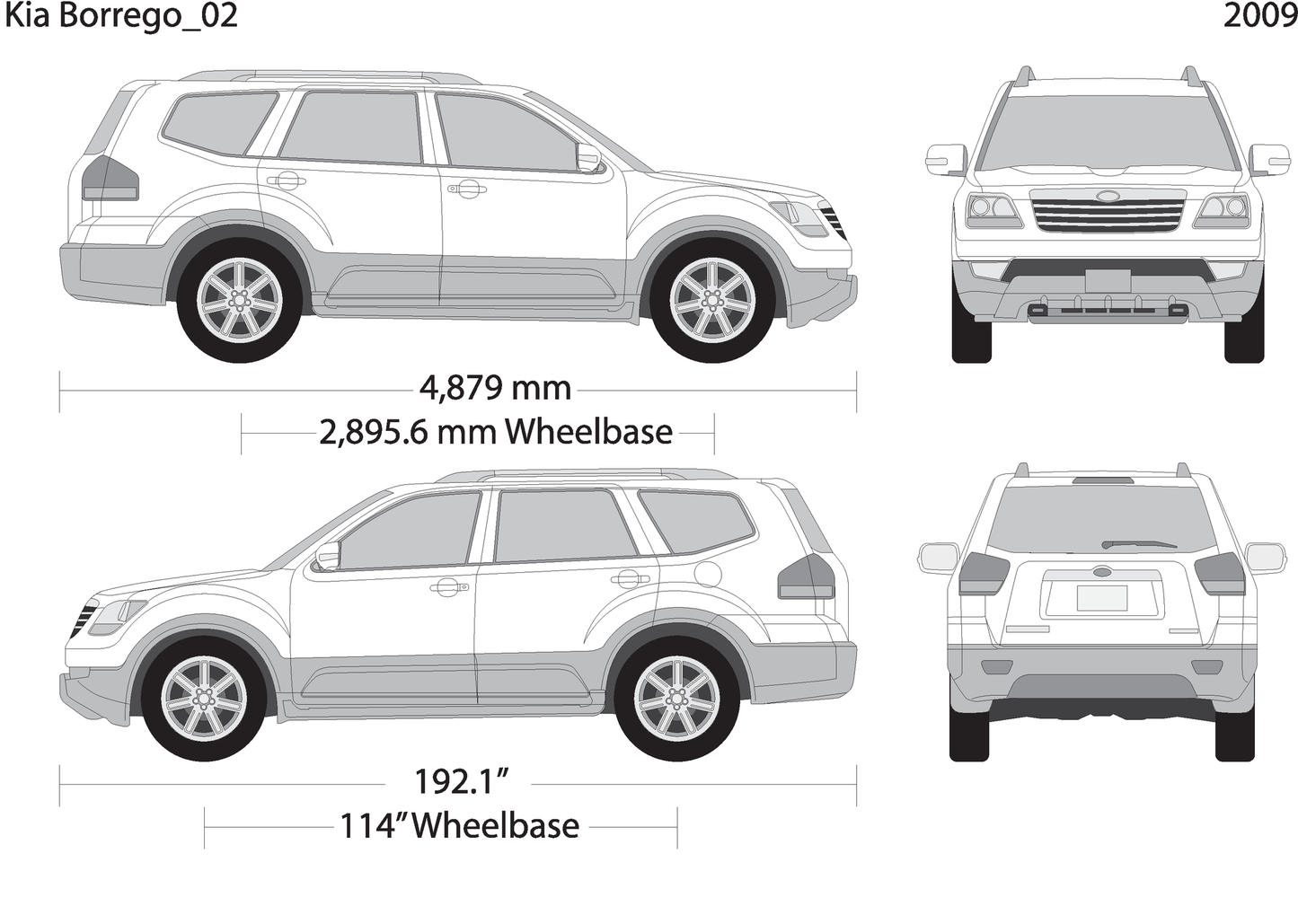 2009 Kia Borrego V02 Vehicle Wrap Template