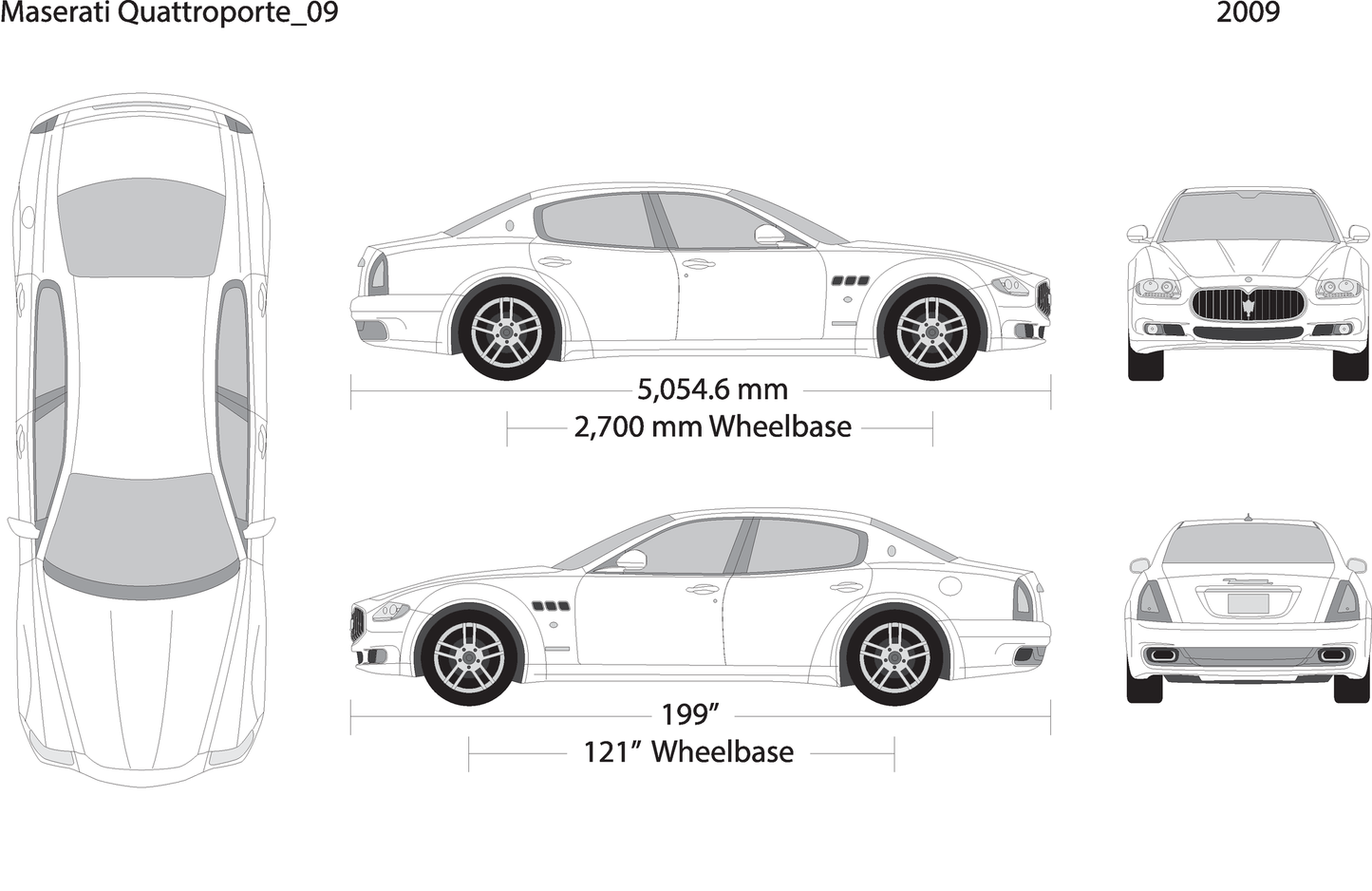 2009 Maserati Quattroporte V09 Vehicle Wrap Template