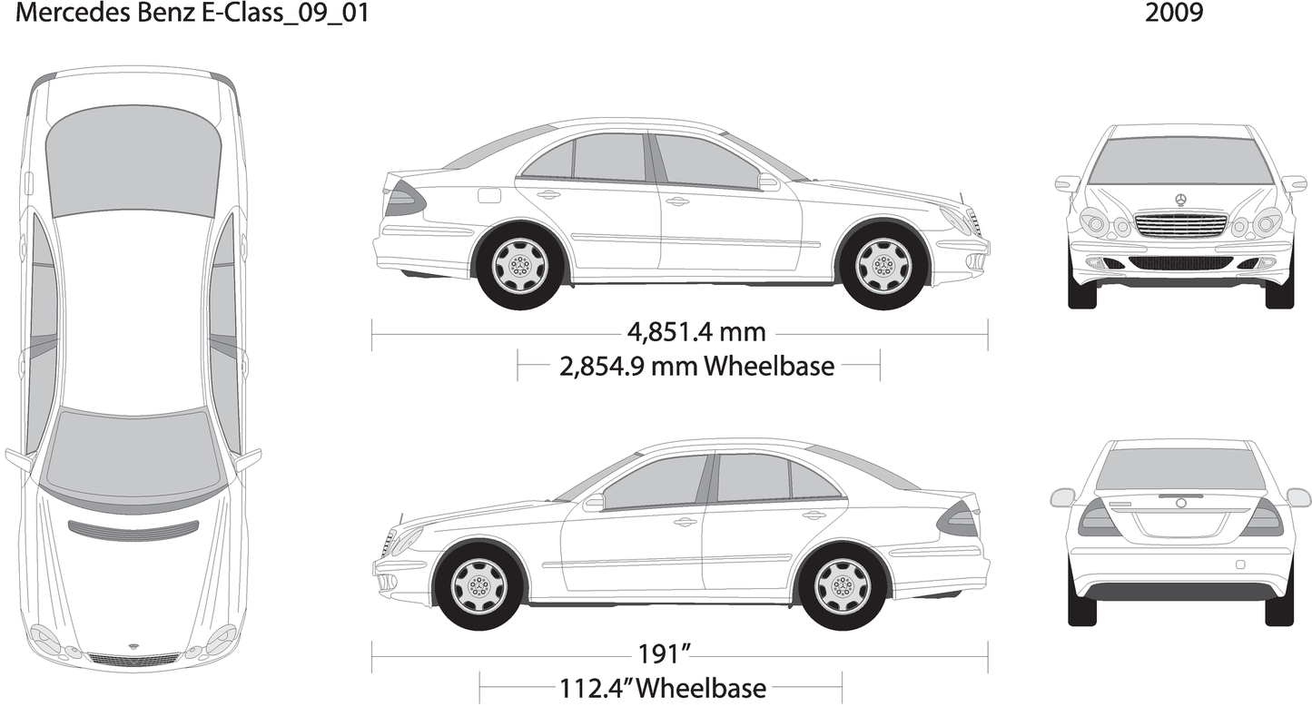 2009 Mercedes E Class V01 Vehicle Wrap Template