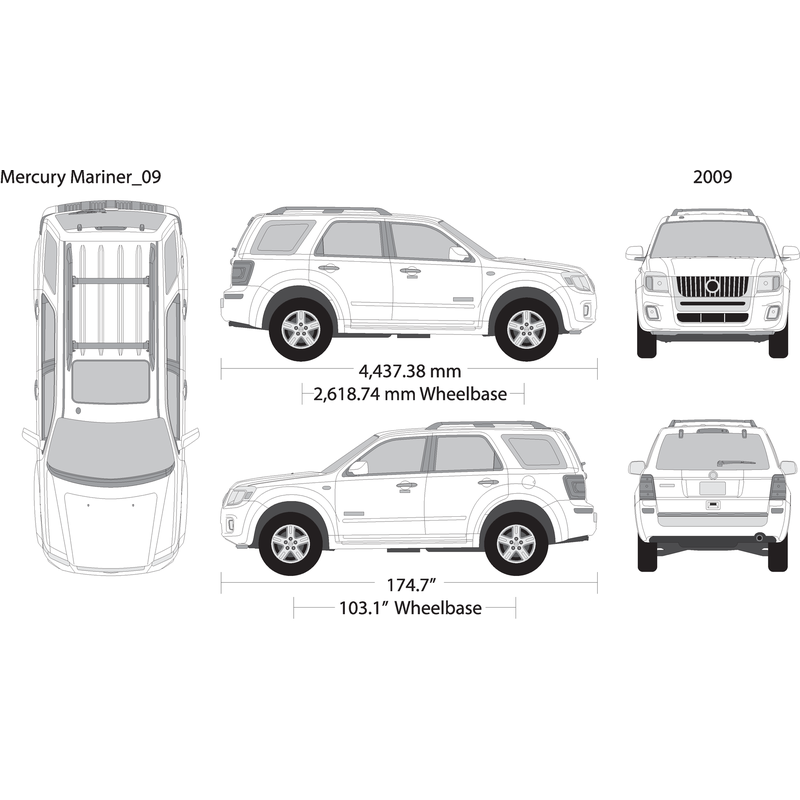 2009 Mercury Mariner V09 Vehicle Wrap Template