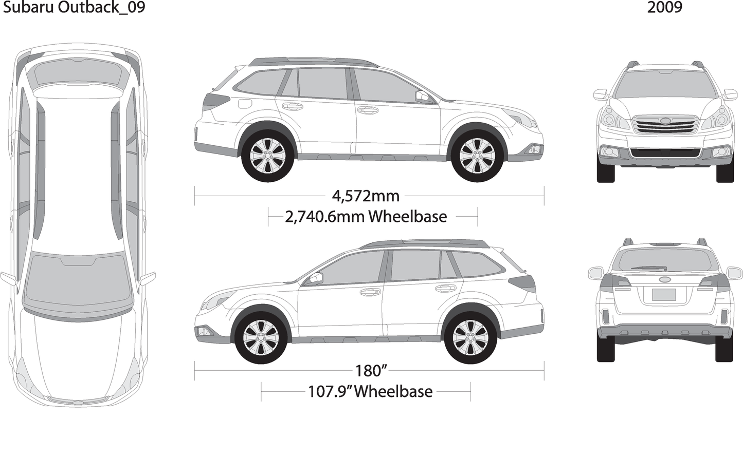 2009 Subaru Outback V09 Vehicle Wrap Template