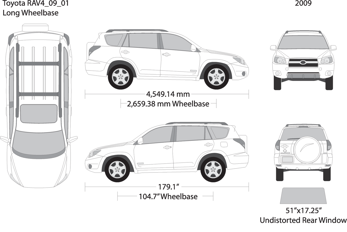 2009 Toyota Rav4 V01 Vehicle Wrap Template