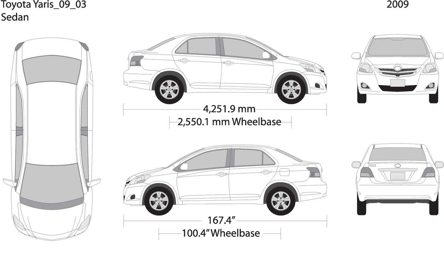 2009 Toyota Yaris V03 Vehicle Wrap Template