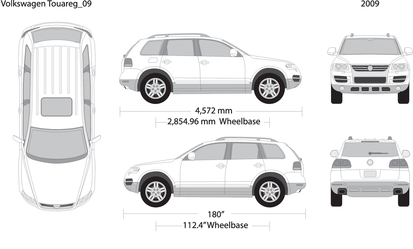 2009 Volkswagen Touareg V09 Vehicle Wrap Template