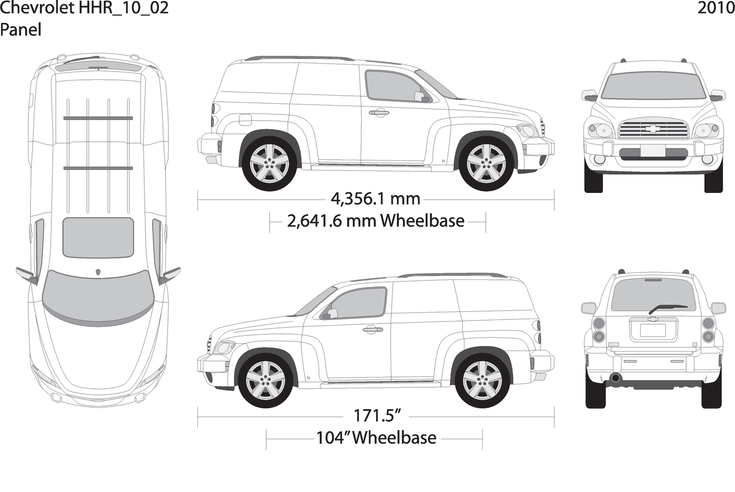 2010 Chevy Hhr V02 Vehicle Wrap Template