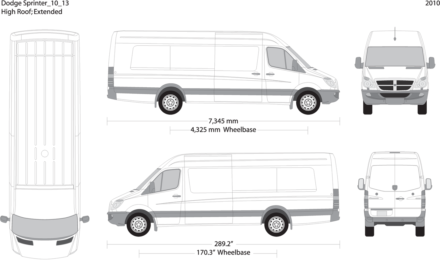 2010 Dodge Sprinter V13 Vehicle Wrap Template